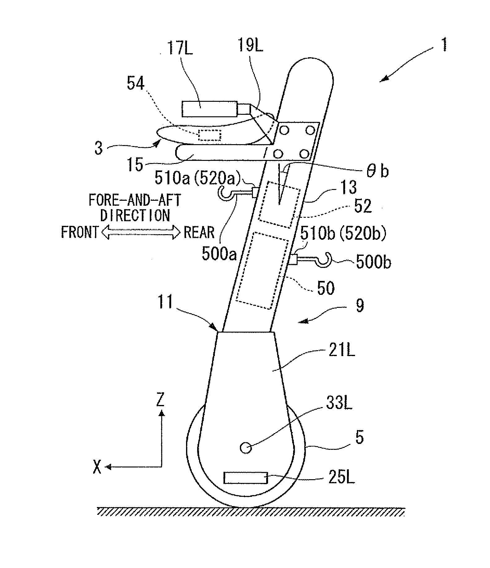 Inverted pendulum type moving body