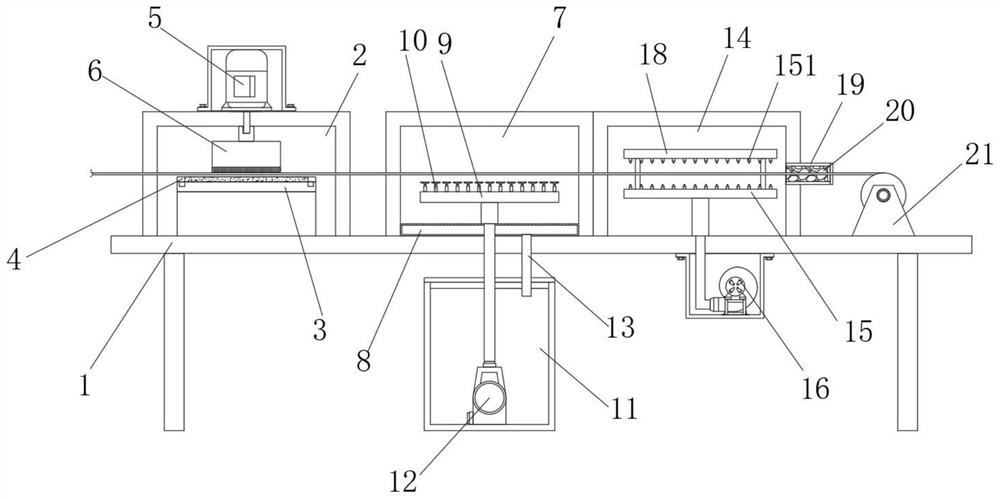 Chemical fiber silk pretreatment device for chemical fiber cloth manufacturing