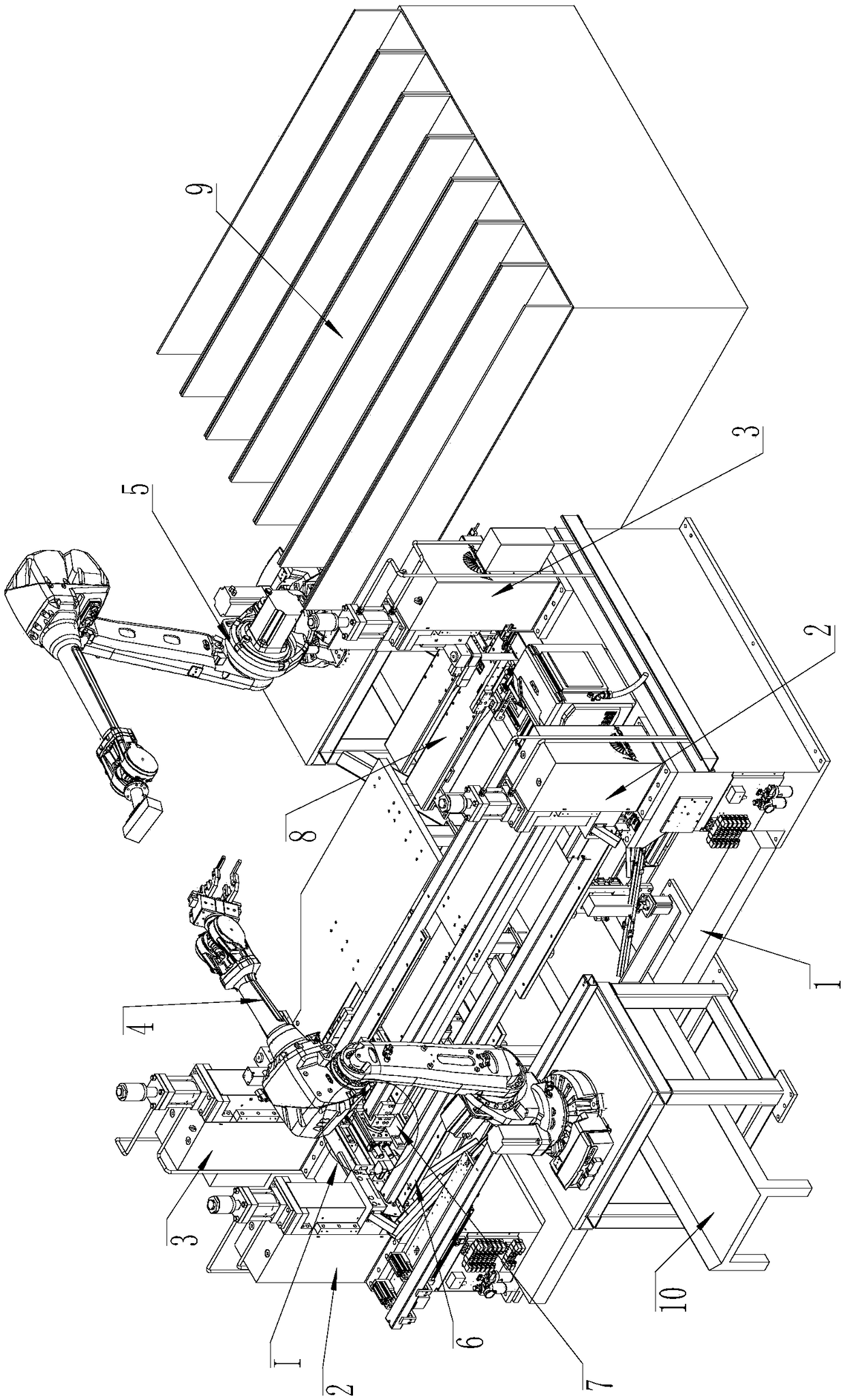 Punching and flanging integrated machine for rectangular pipes