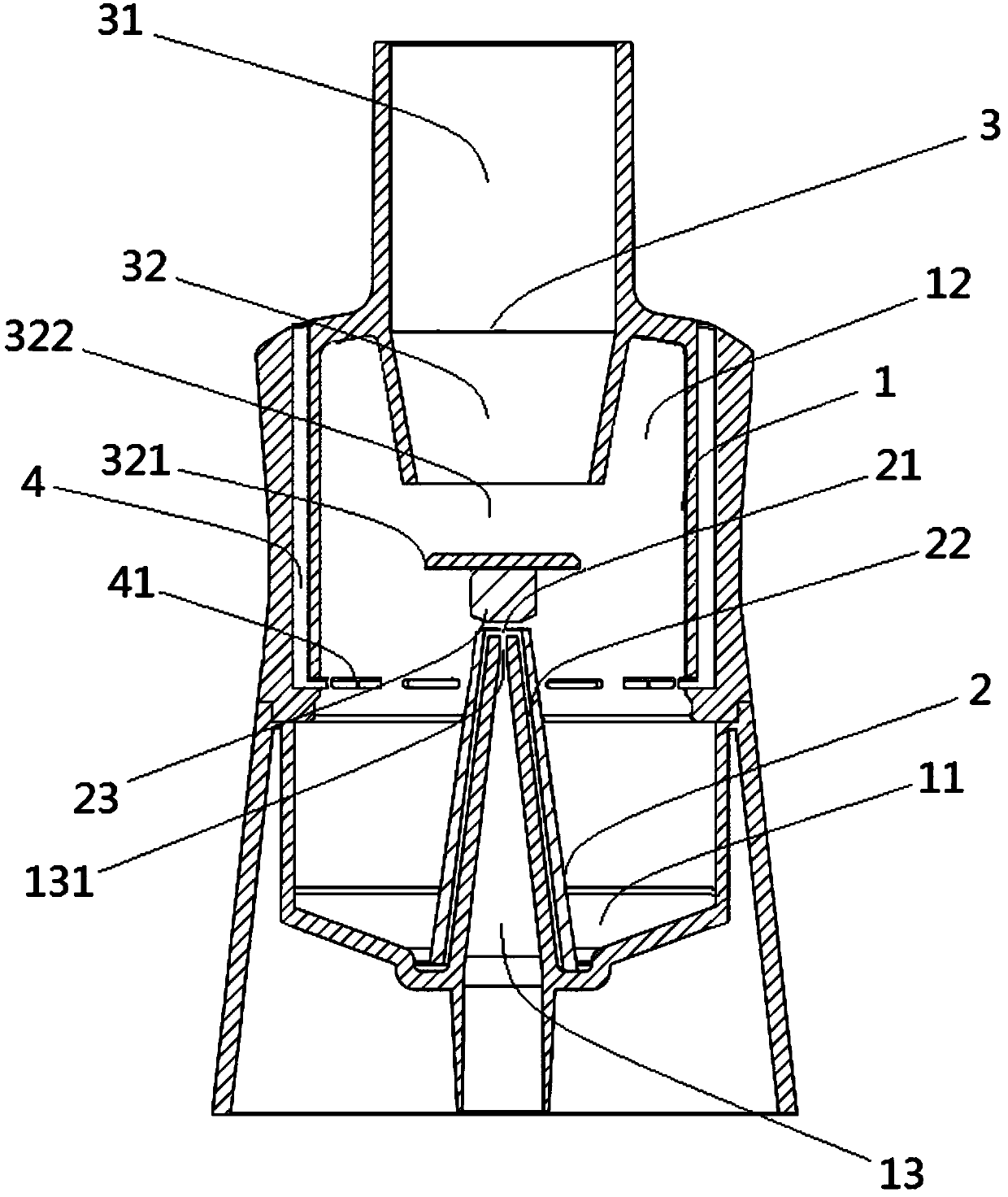 Medical care atomizer with improved inner air currents