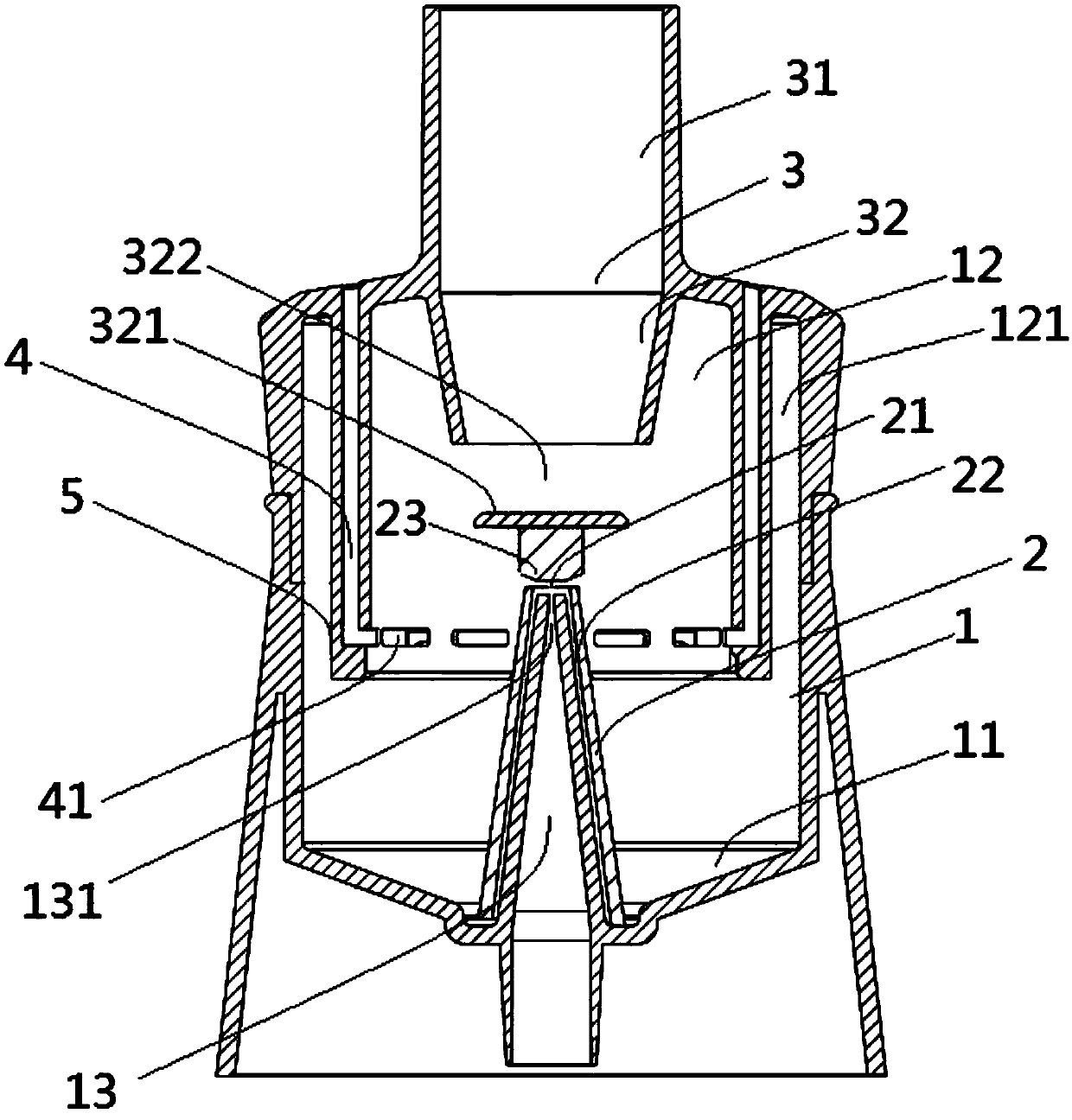 Medical care atomizer with improved inner air currents