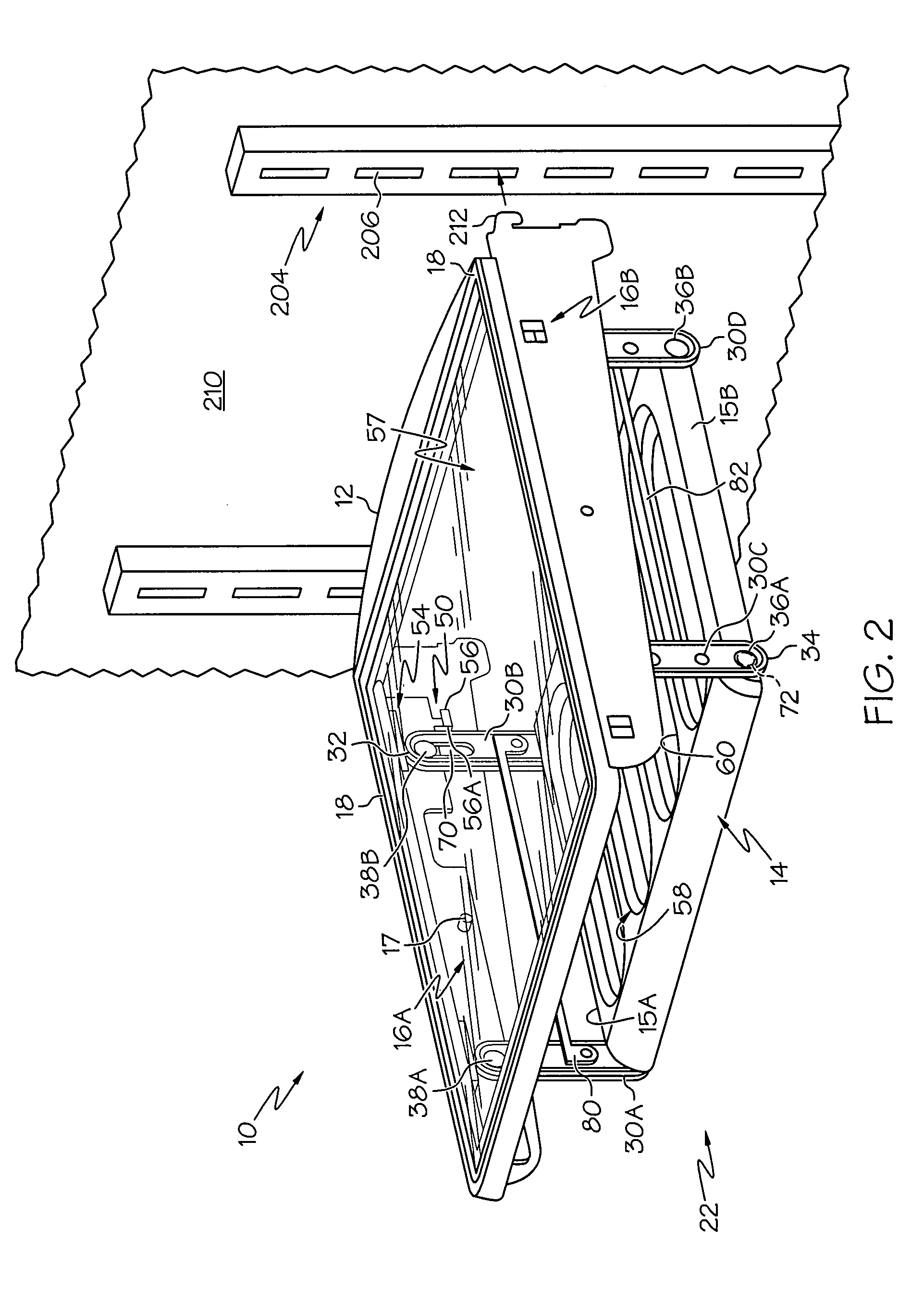 Drop-down shelf