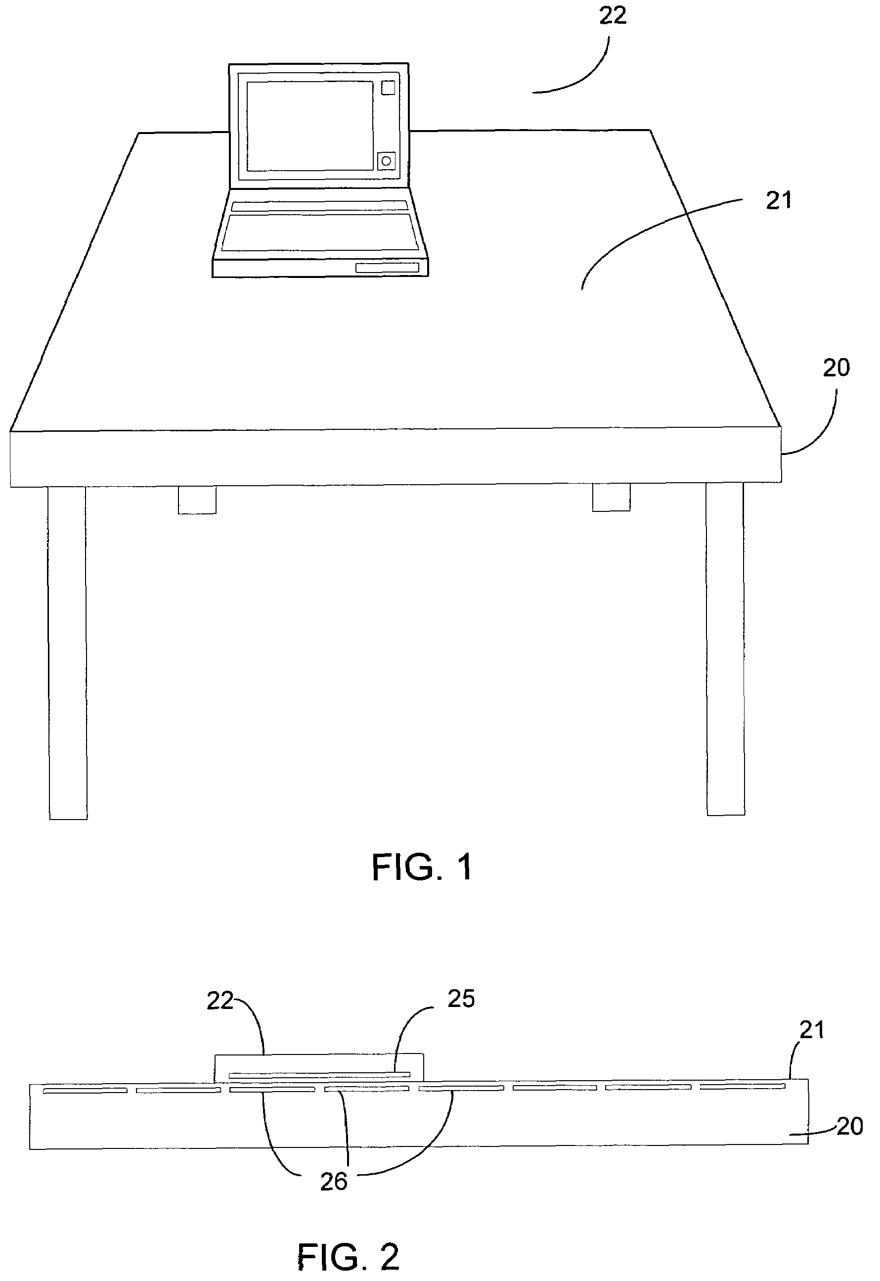 Inductive powering surface for powering portable devices