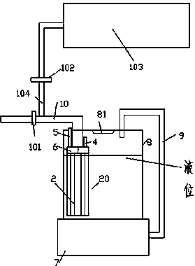 Liquid feeding device with sealing strip with layered structure and liquid saving box