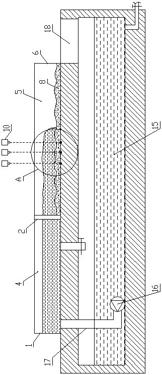 Simulation device for river bed dynamic change under flood action and multipoint real-time monitoring method