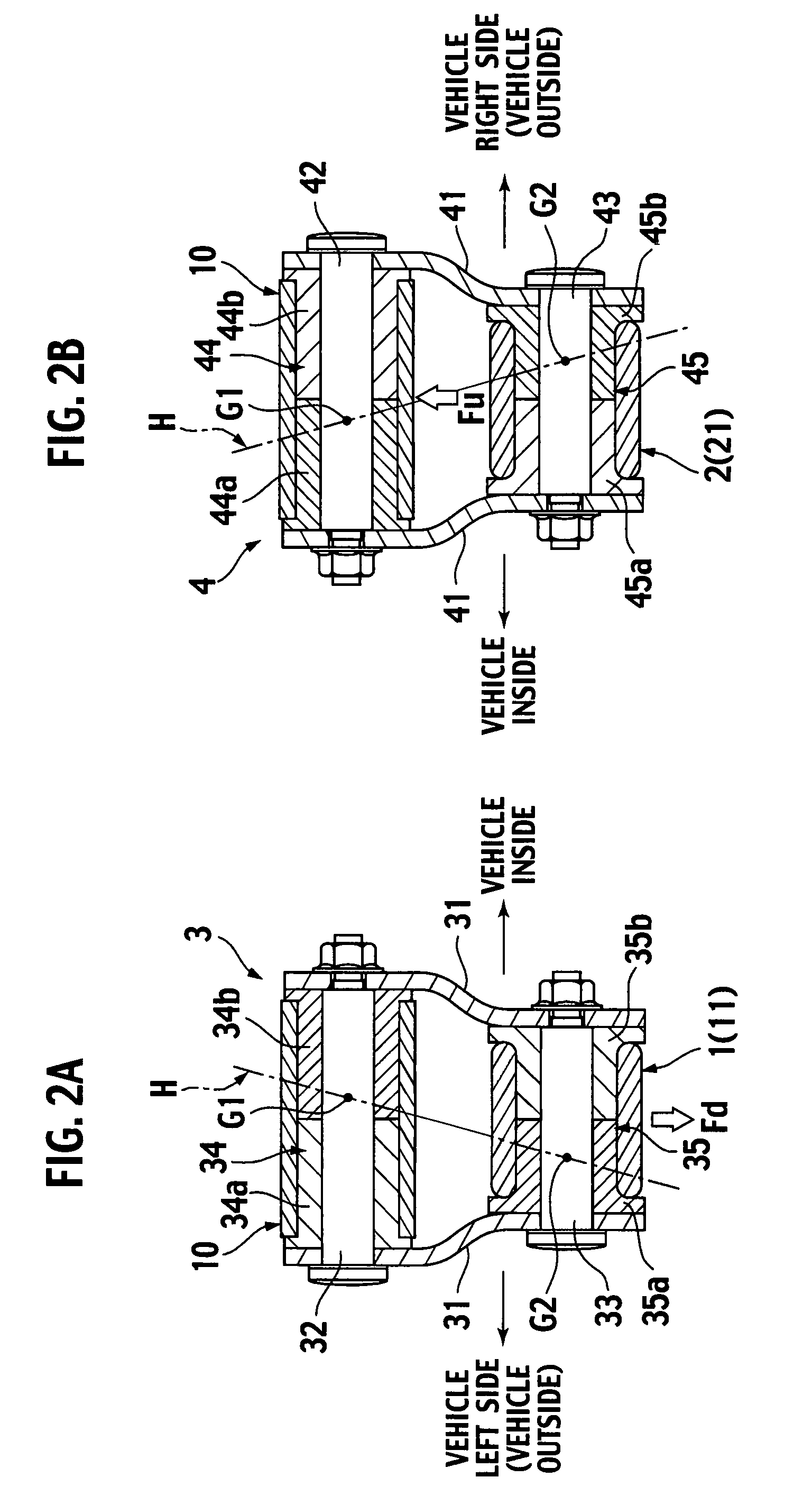 Shackle structure for suspension leaf spring