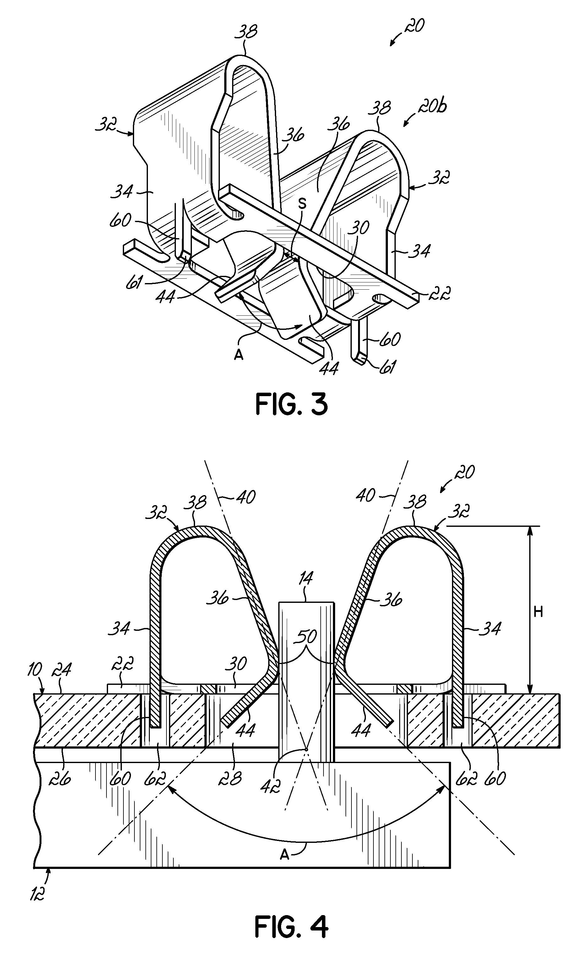 Bottom entry interconnection element for connecting components to a circuit board