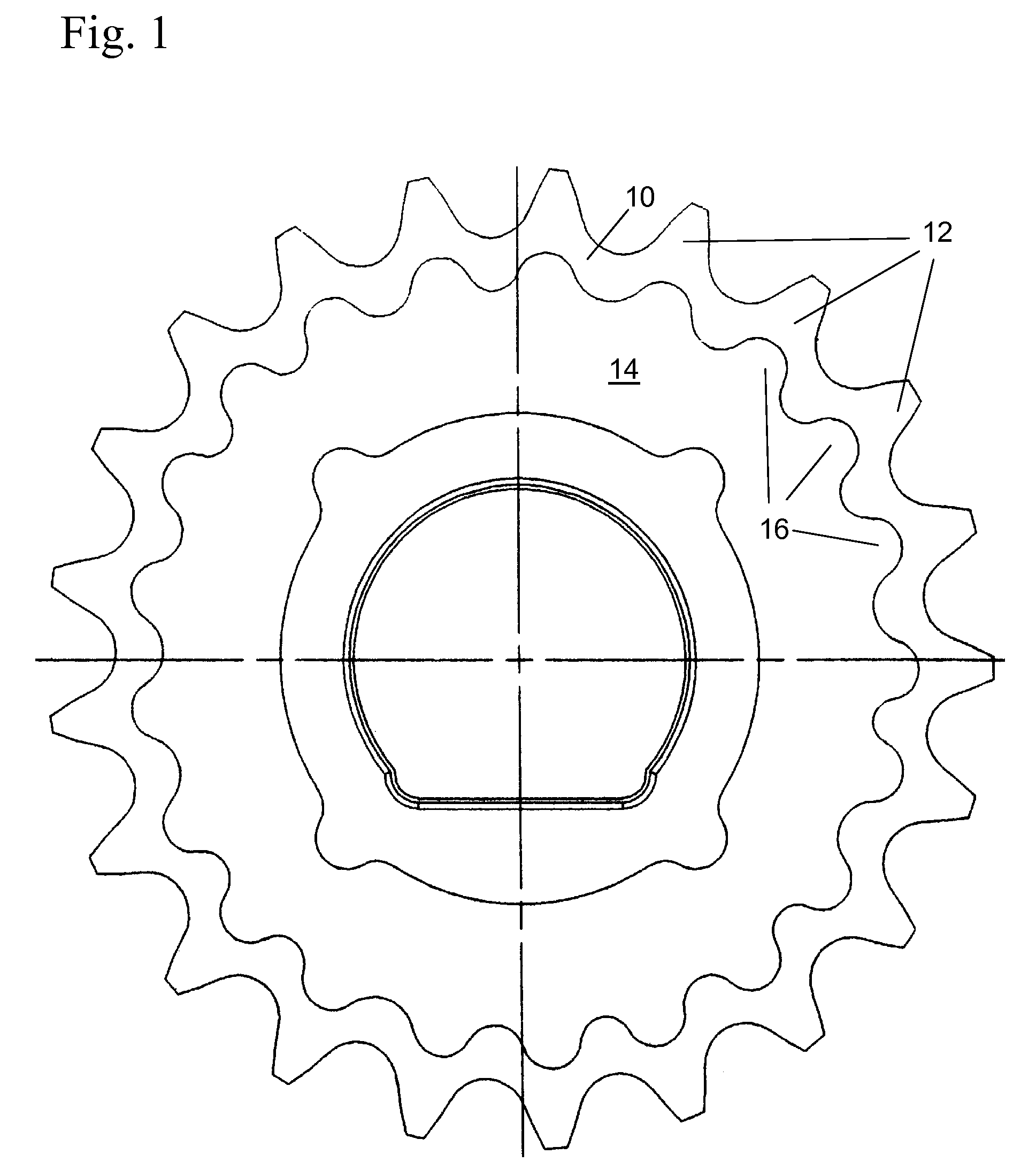 Random elastomer cushion rings for a chain sprocket