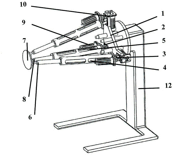 Visual monitoring parallel tripod head