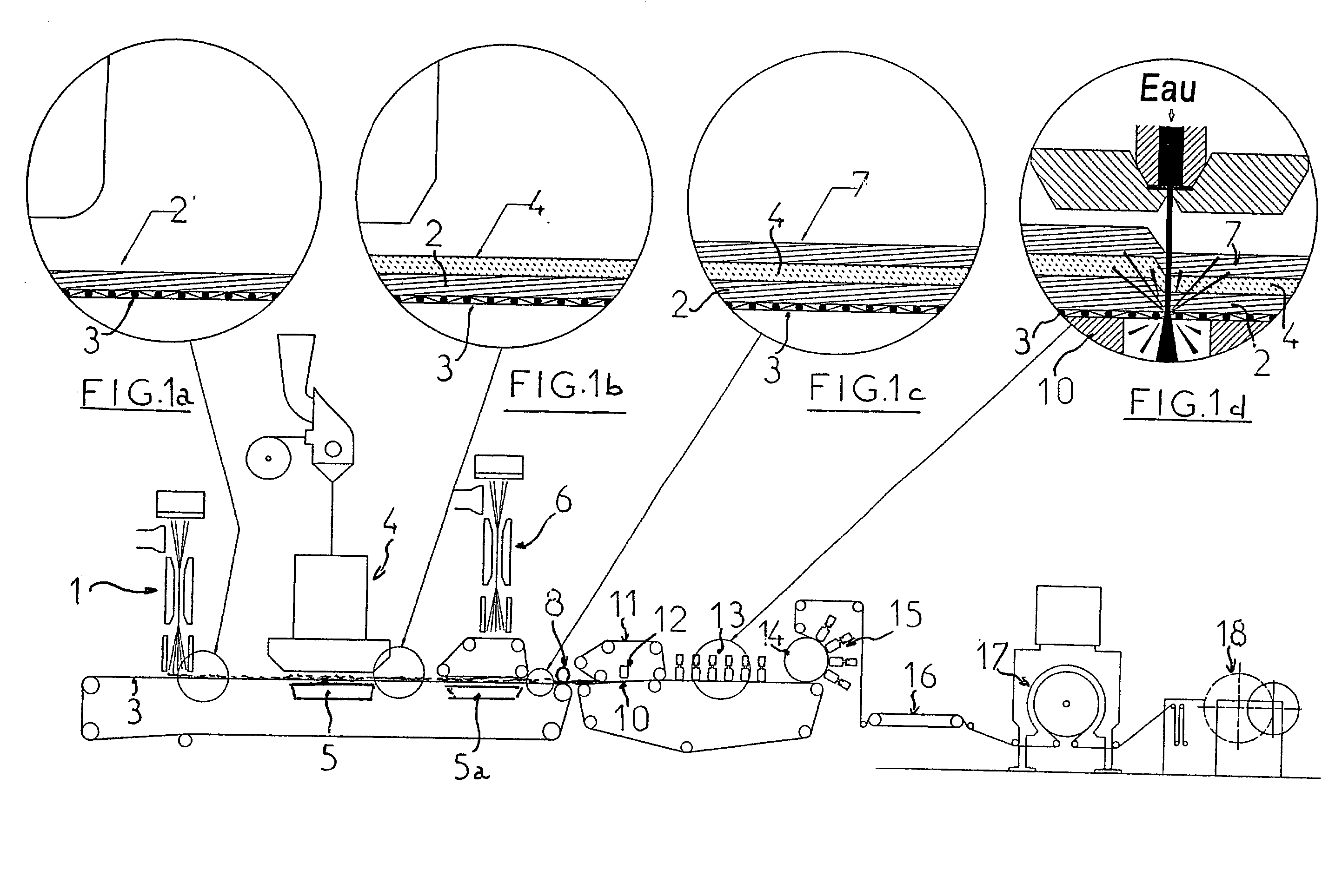 Method for producing a complex nonwoven fabric and resulting novel fabric