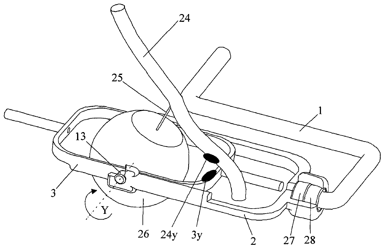 Underactuation tail end tool of apple picking robot