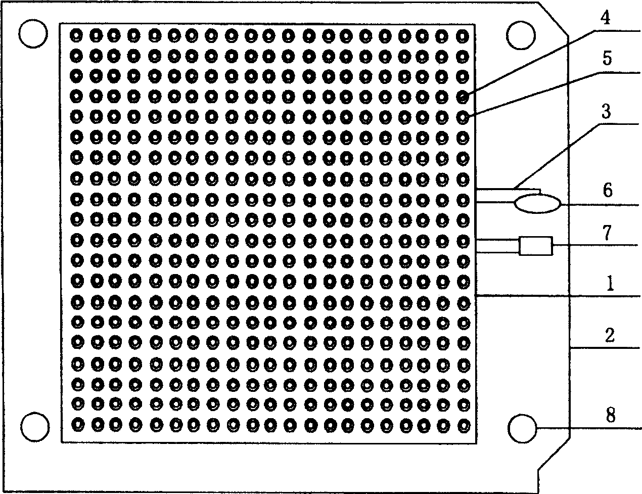 Array electrode type flat plate wall micro-cavity generating device