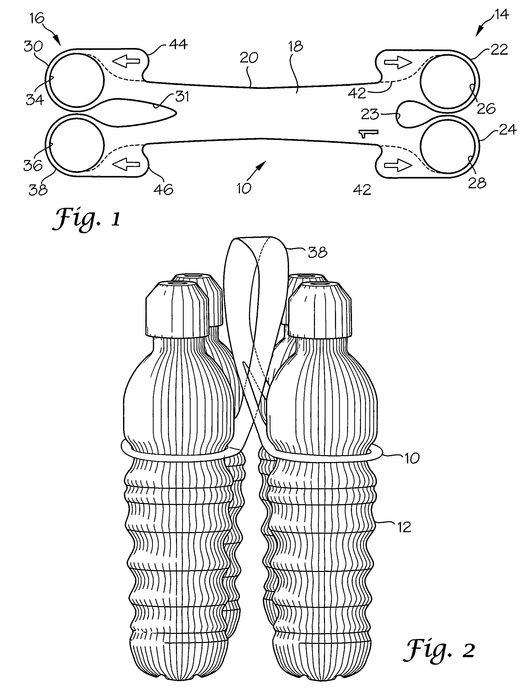 Bottle carrier with handle and pull tab