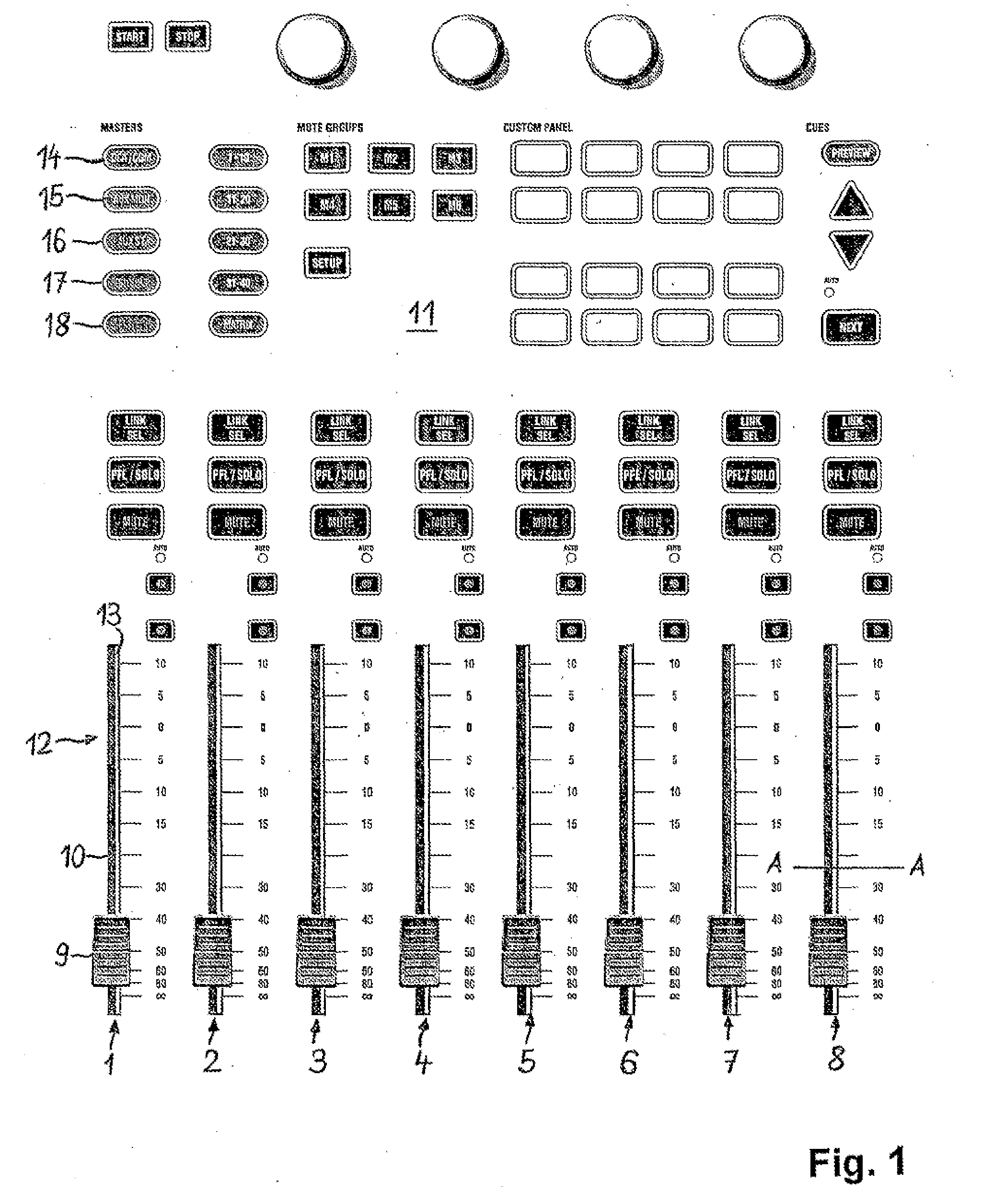 Slide Controller for an Audio-Mixer