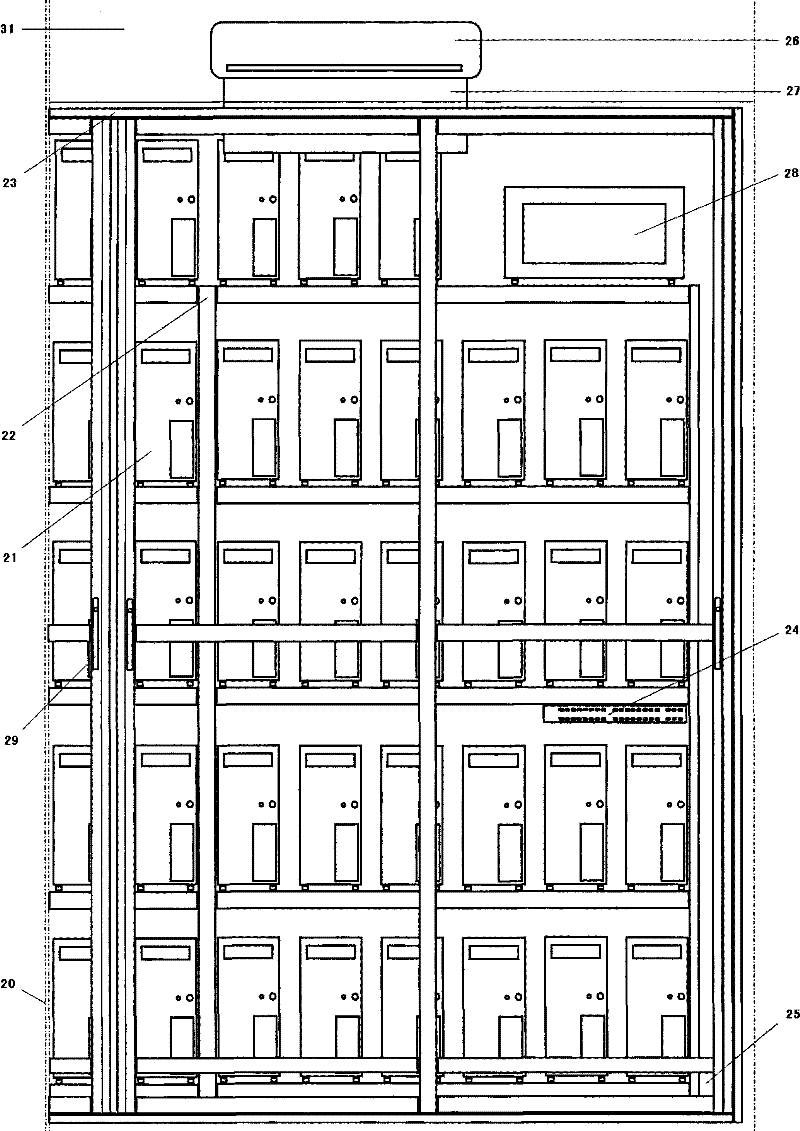 Experimental teaching equipment capable of implementing divided location of computer host and peripheral unit