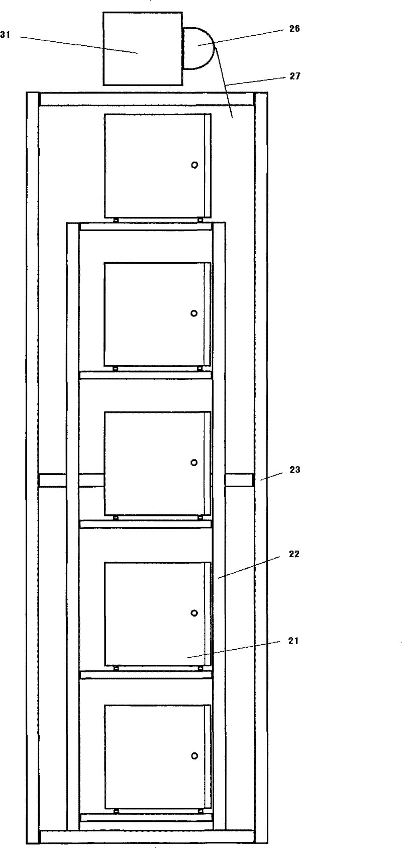 Experimental teaching equipment capable of implementing divided location of computer host and peripheral unit