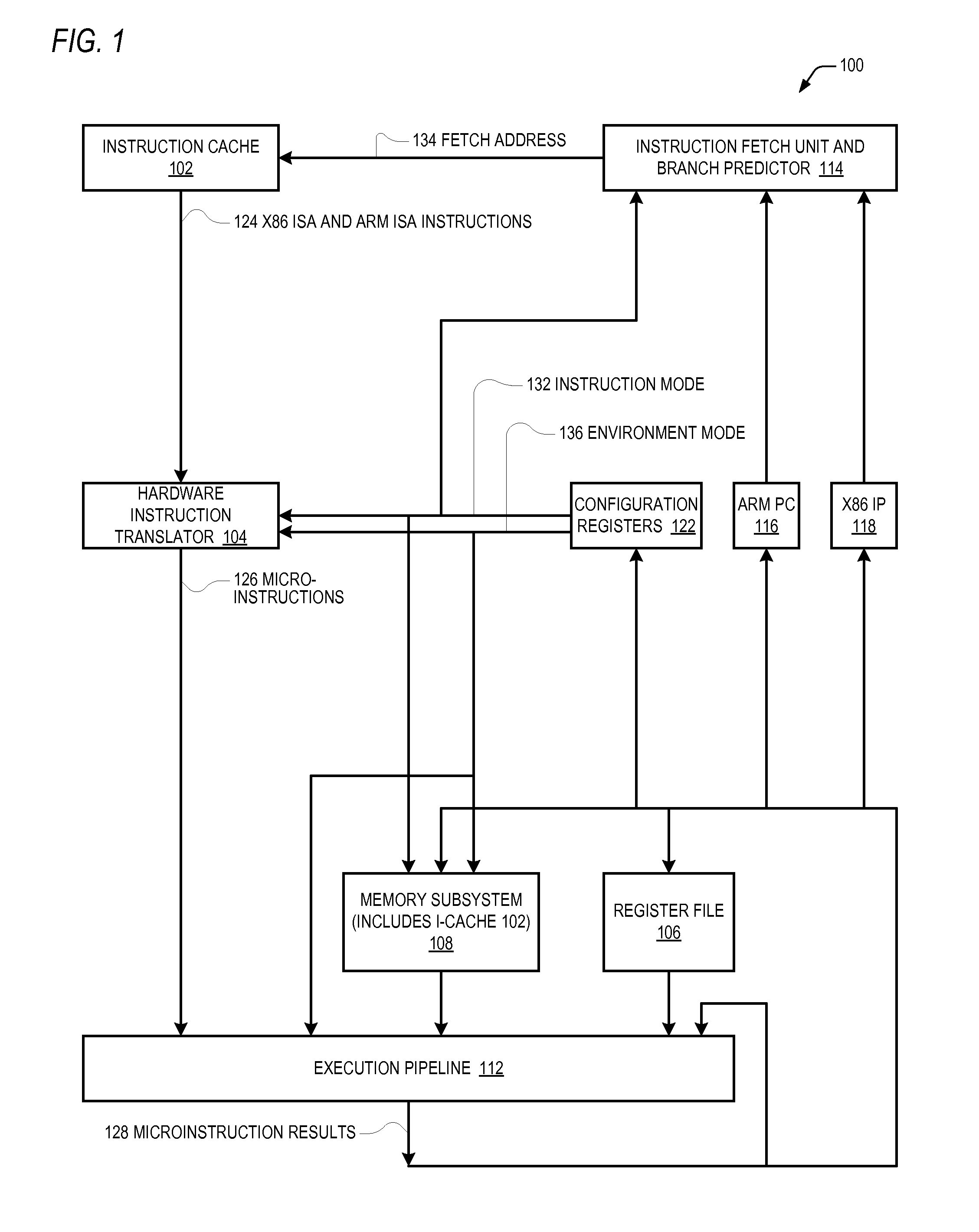 Microprocessor that performs x86 isa and arm isa machine language program instructions by hardware translation into microinstructions executed by common execution pipeline