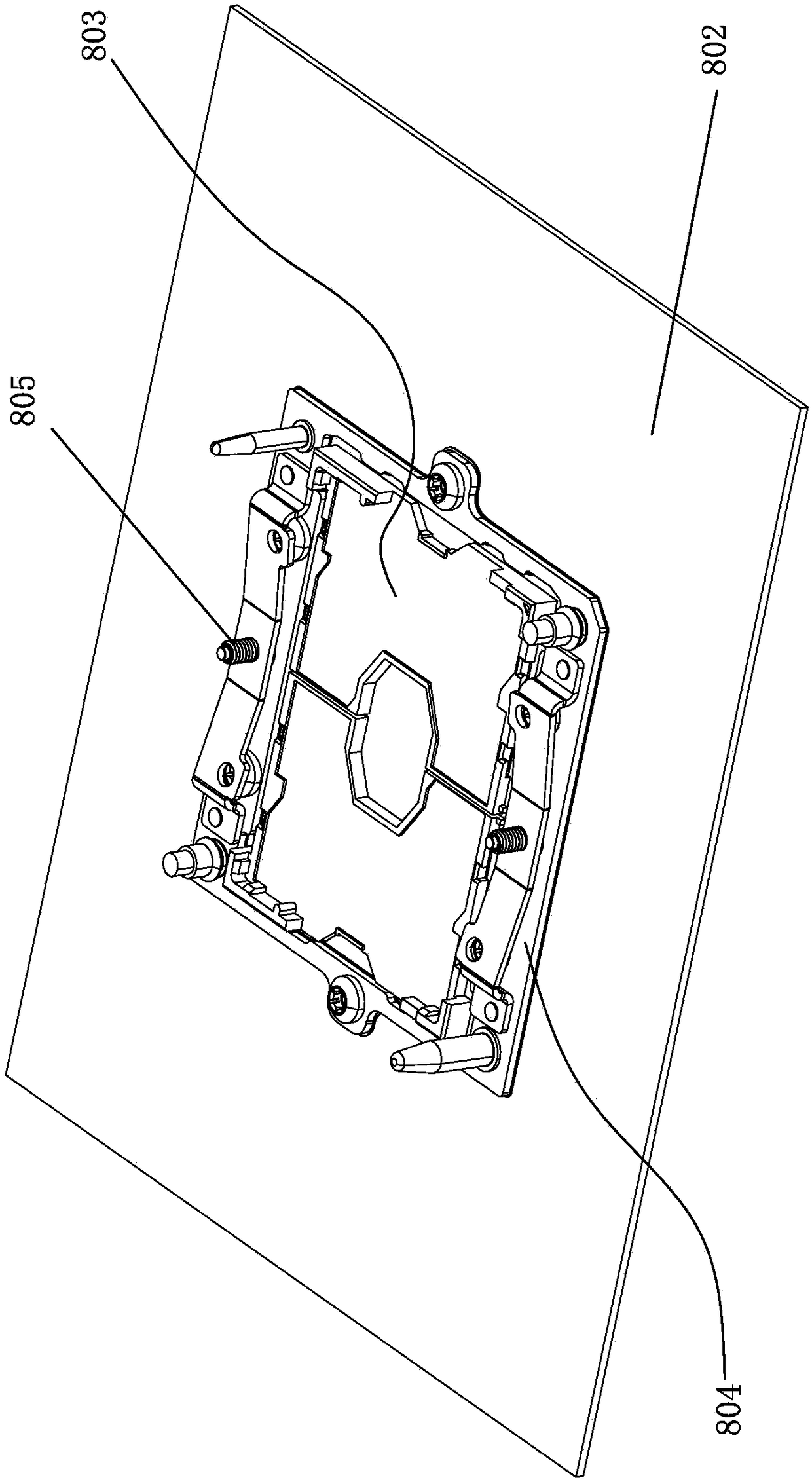 Automatic CPU pick-place module provided with lever propping-pressing device