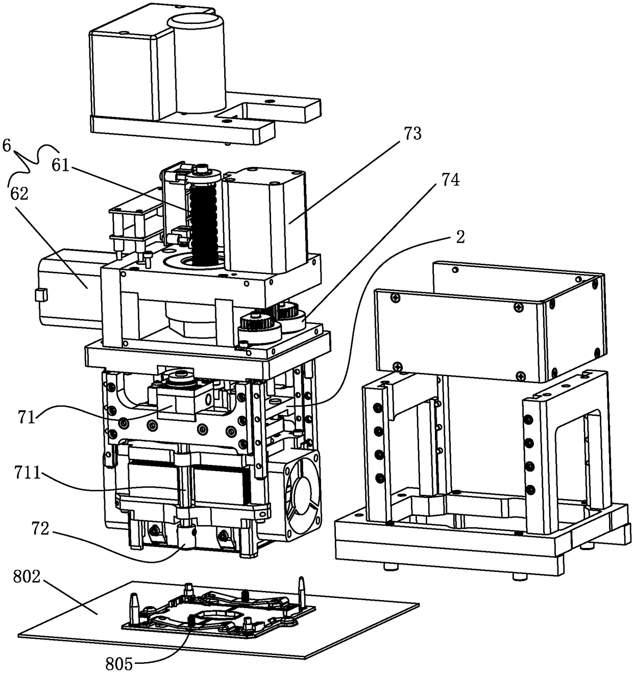 Automatic CPU pick-place module provided with lever propping-pressing device