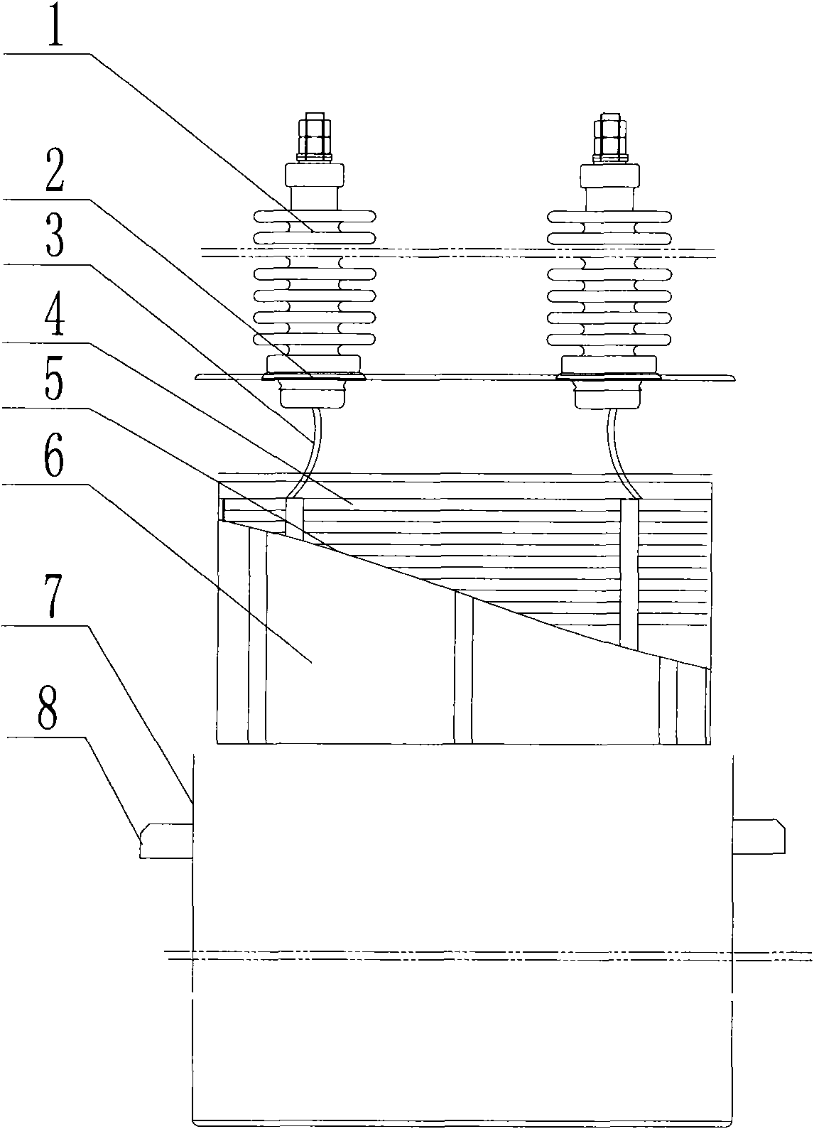 High-voltage power capacitor device and manufacturing method thereof