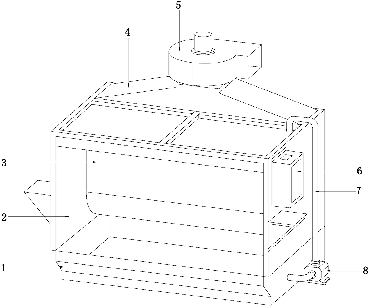 Water curtain device used in bathroom cabinet surface painting production