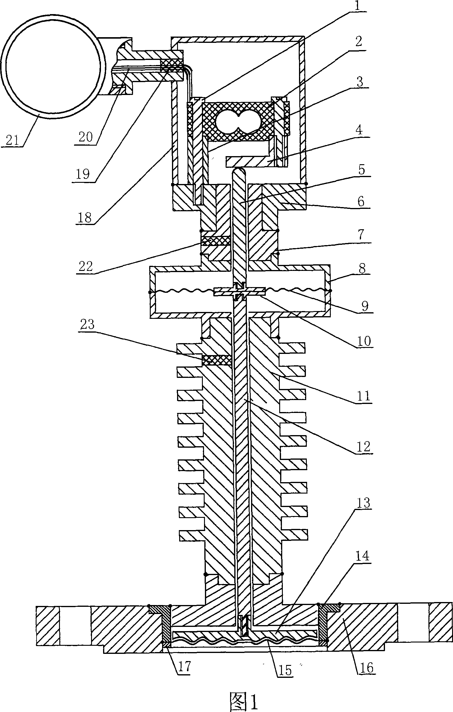 Pressure converting to force pressure sensor/transmitter