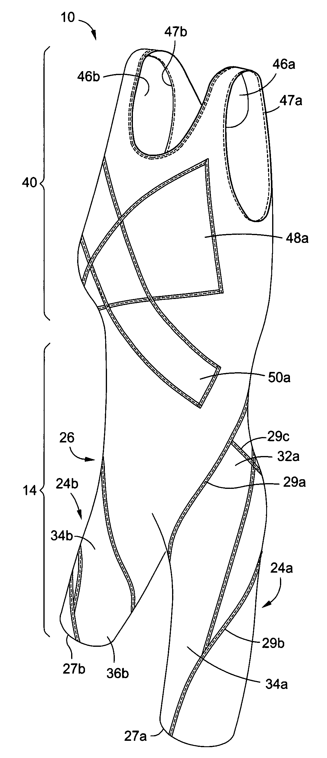 Swimsuit having compression panels