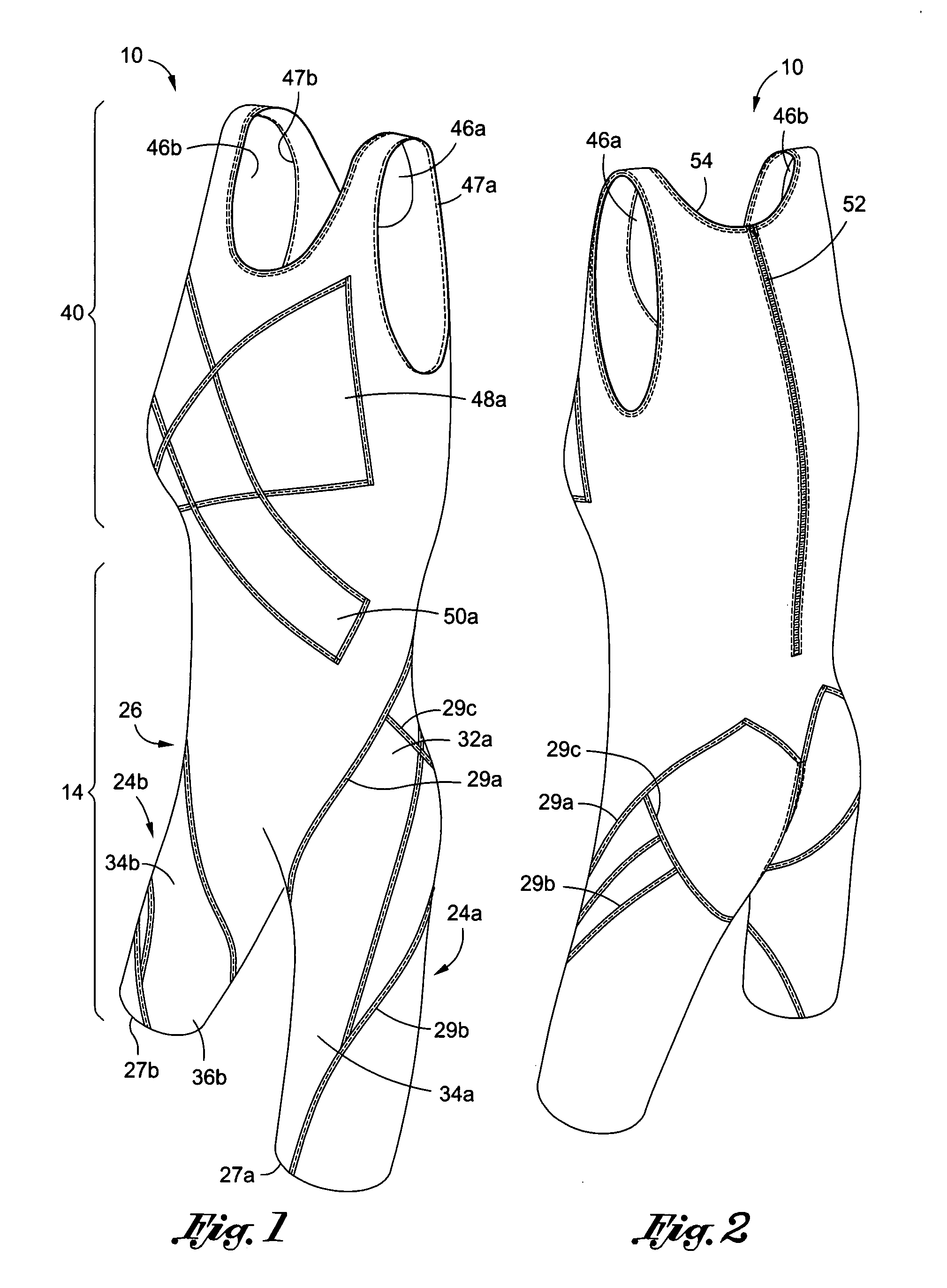 Swimsuit having compression panels