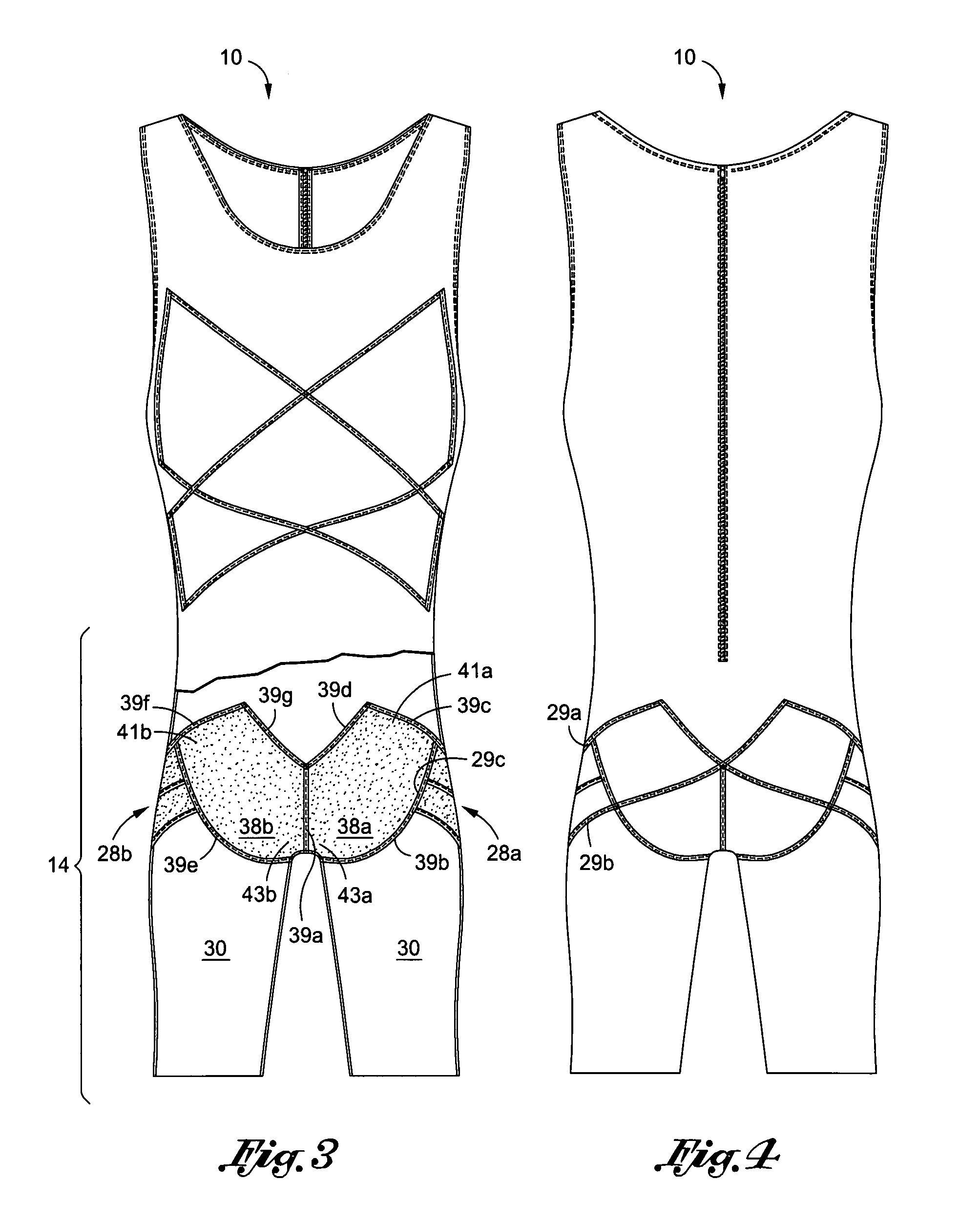 Swimsuit having compression panels