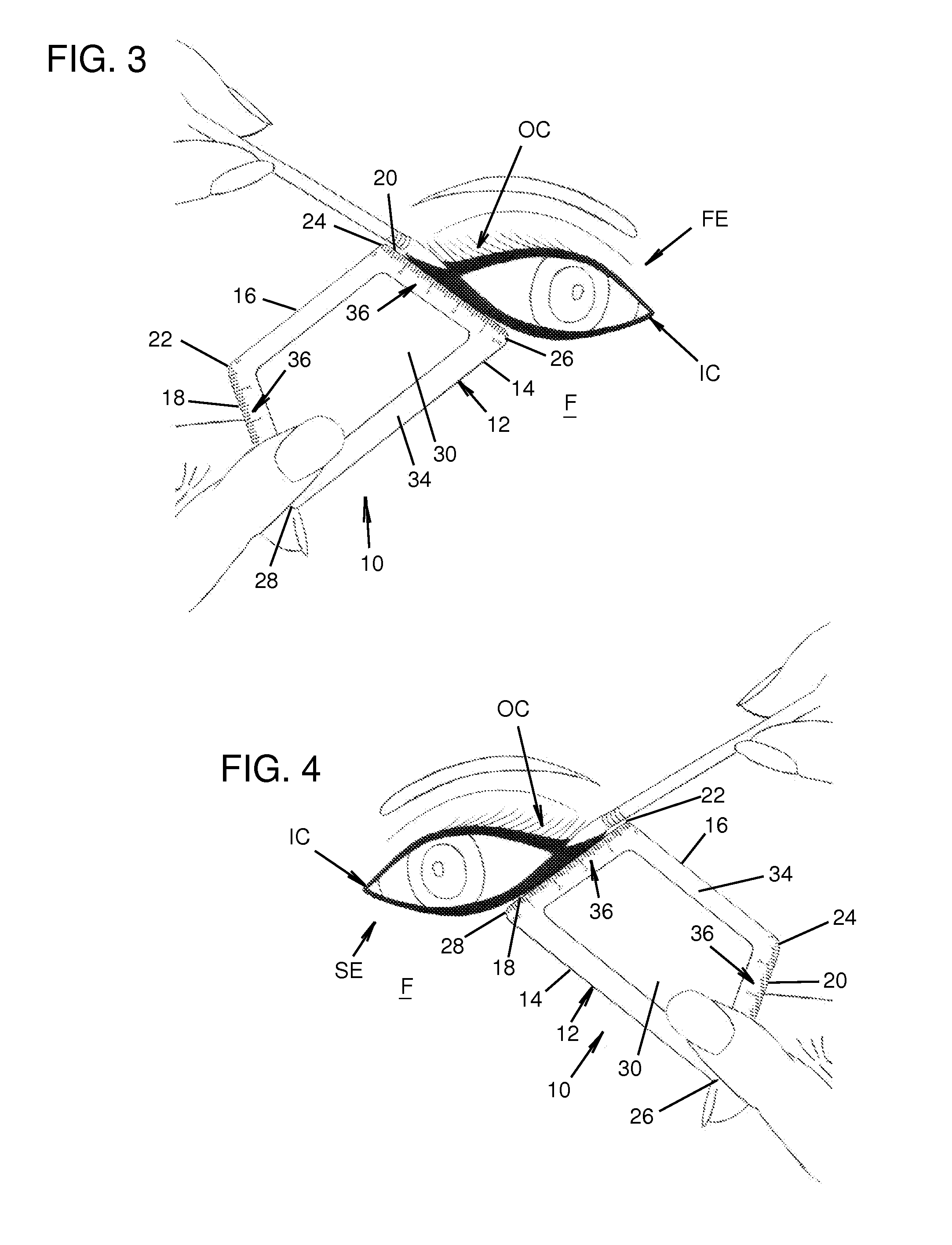 Ergonomic makeup shield for applying eye makeup and methods of using the same