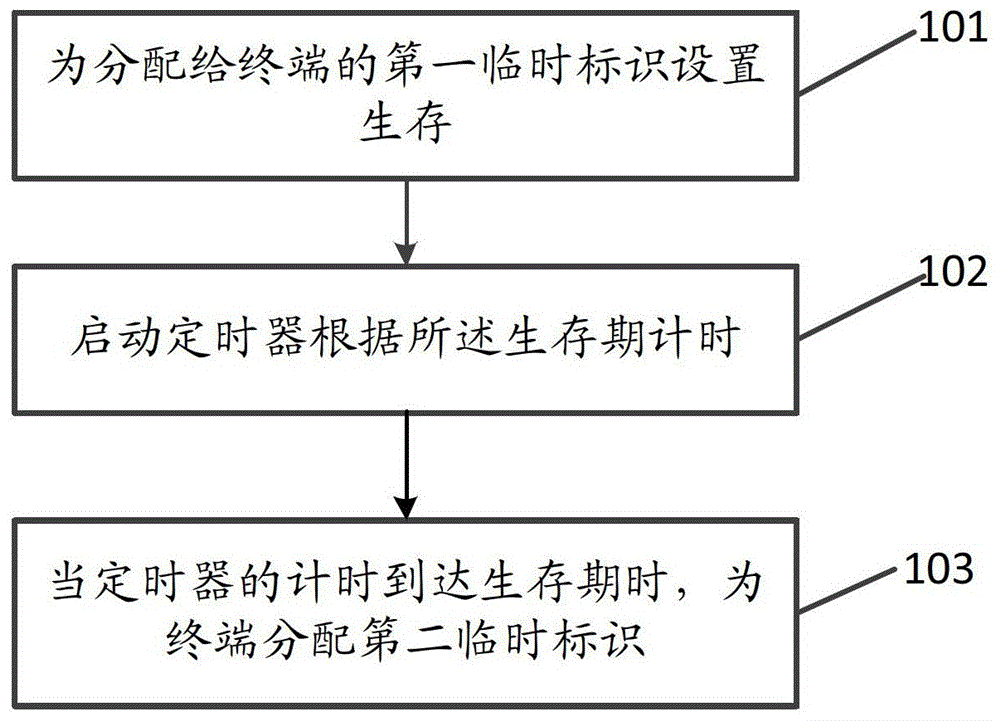 Protection method for terminal temporary identifier, terminal, core network control entity and system