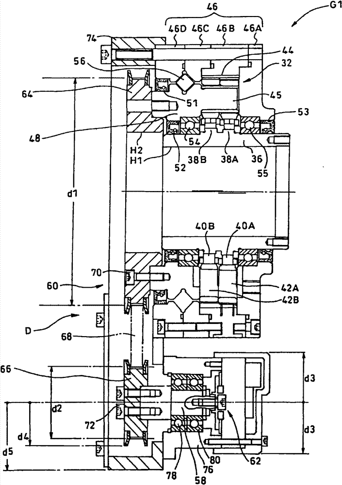 Rotation detector attachment decelerating device