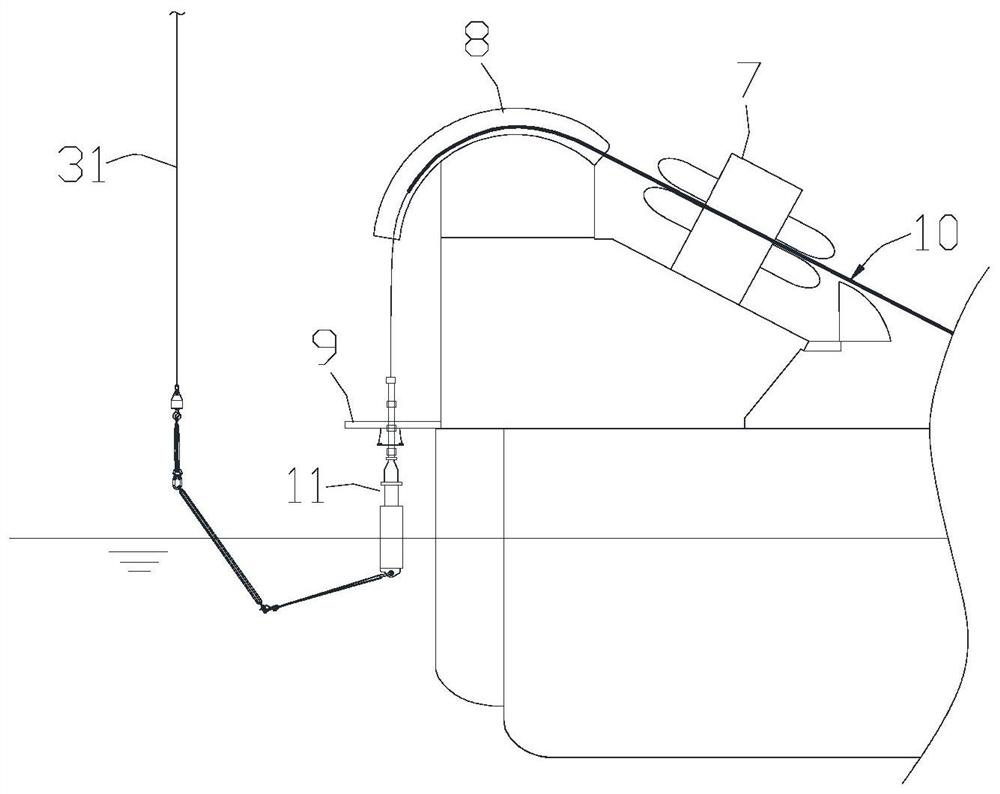 Laying and mounting method for deepwater submarine cable broadside launching