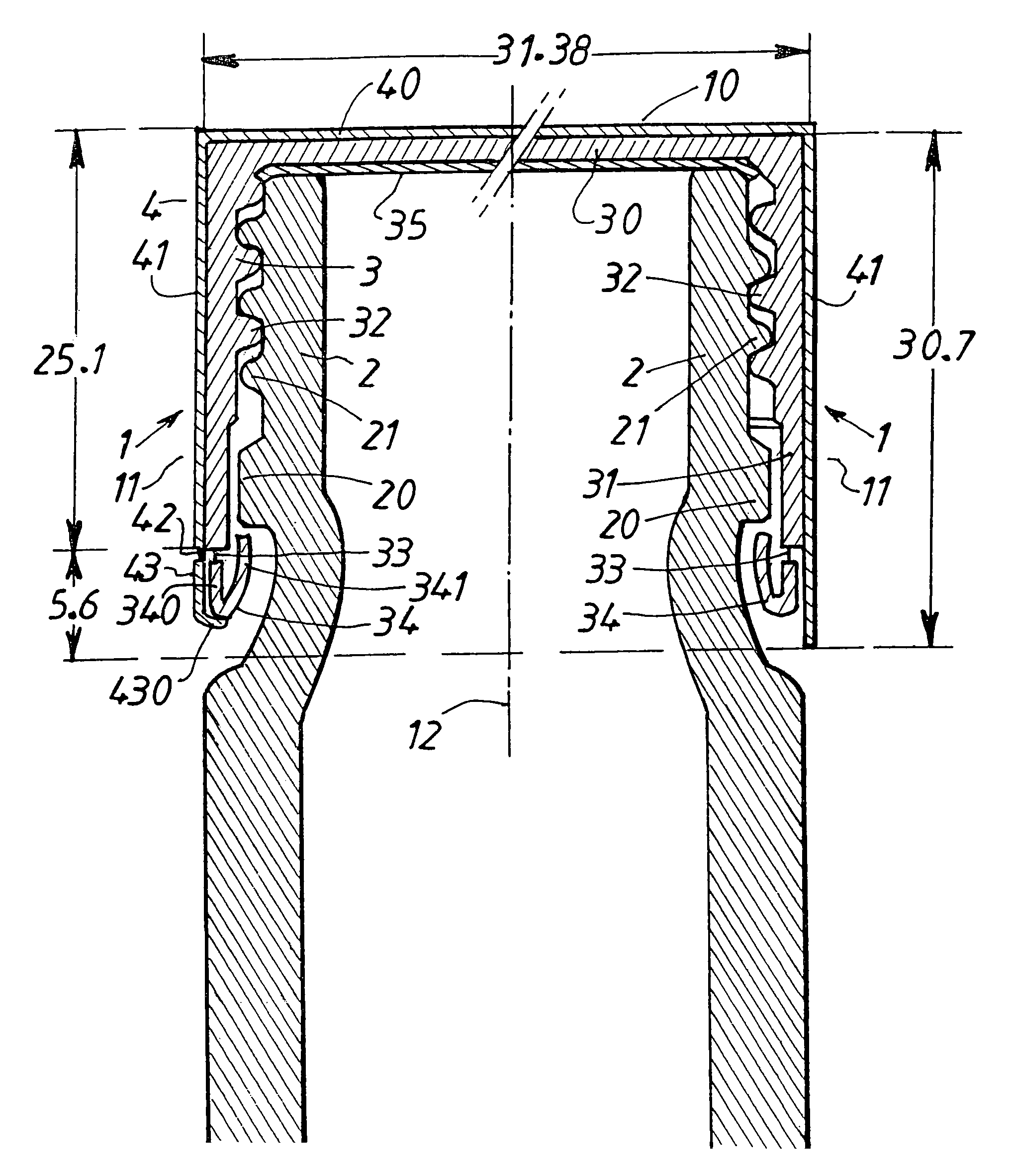 Composite sealing cap