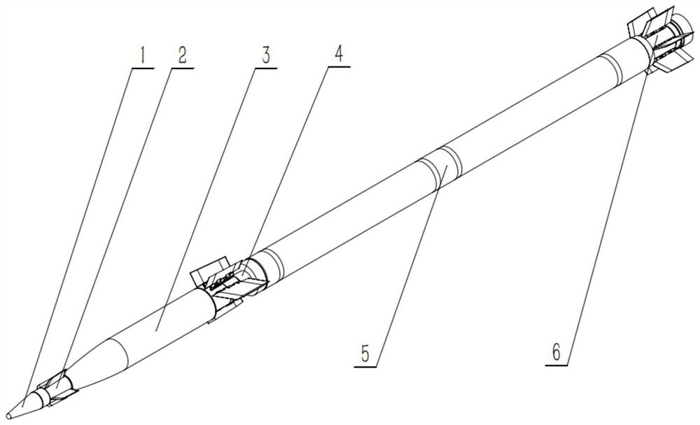 Accurate control rocket with control cabin section and gliding extended range cabin section