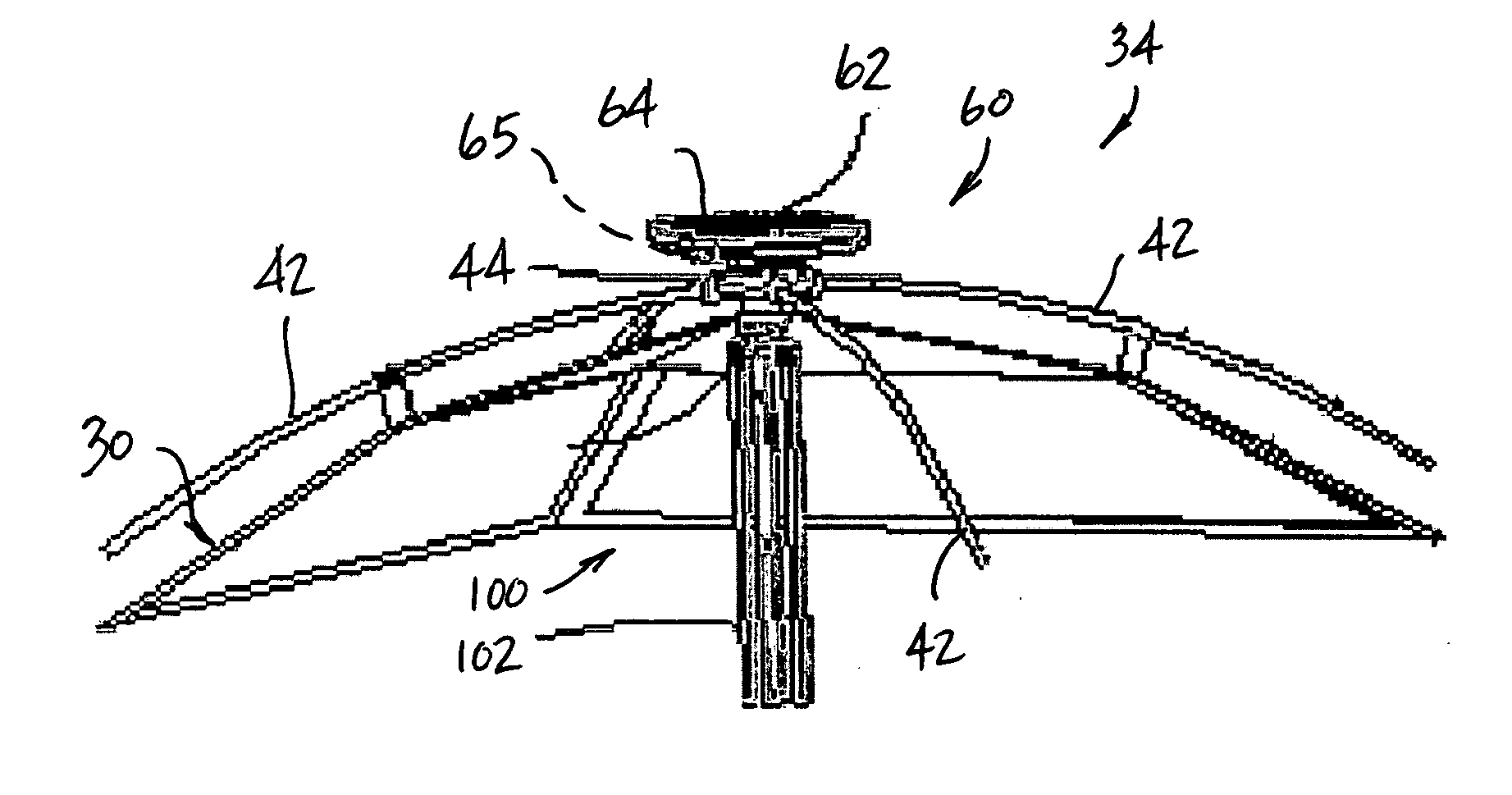 Apparatus and method for lighting a collapsible structure