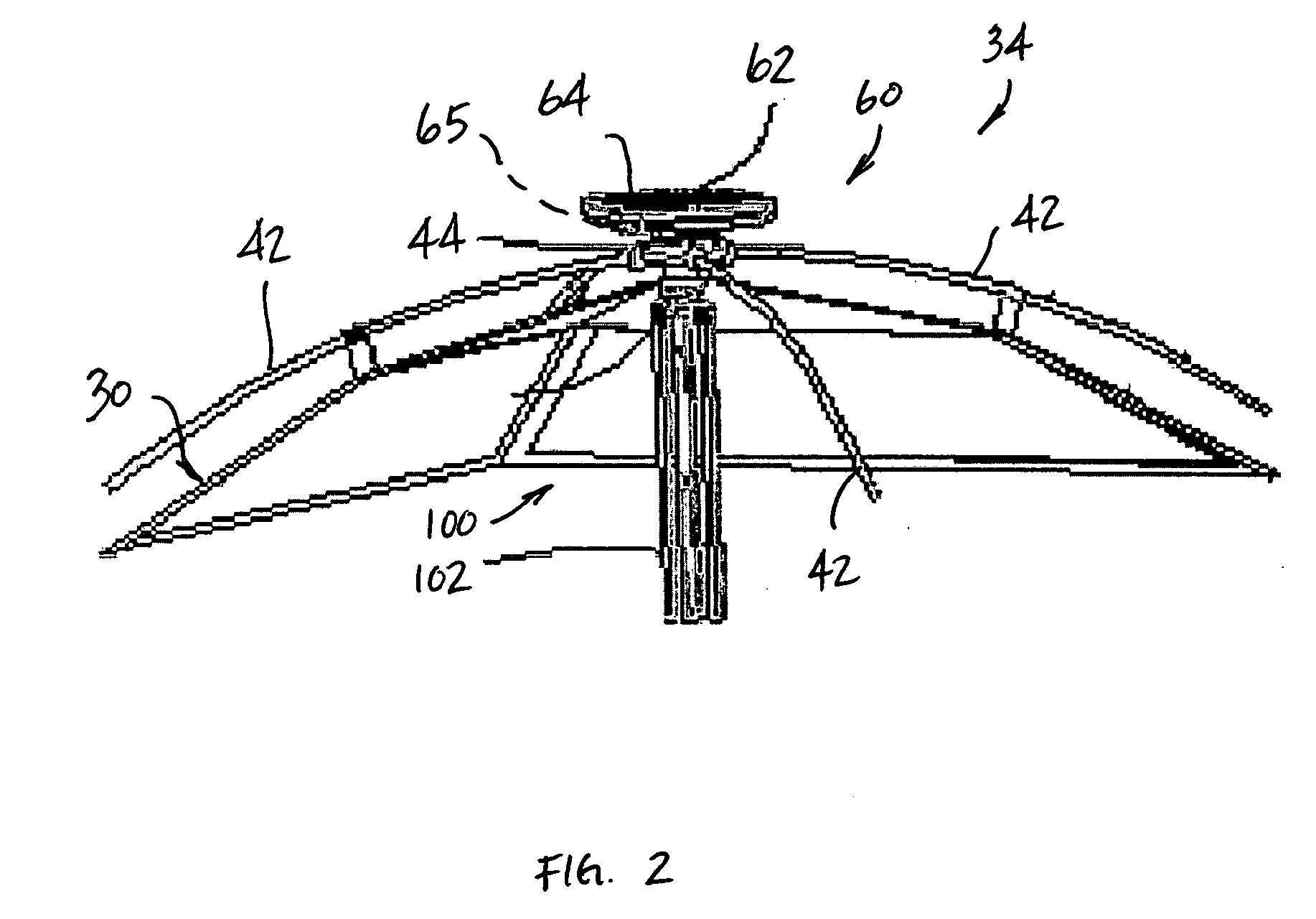 Apparatus and method for lighting a collapsible structure