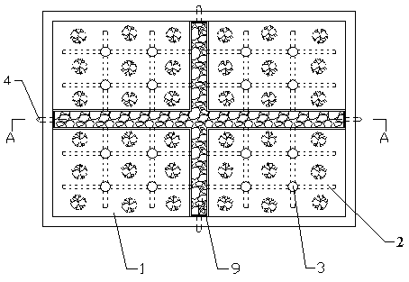 Method for strengthening ecological removal of runoff pollution in roof garden and roof garden