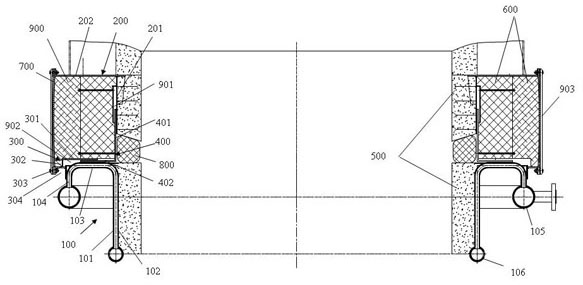 Water-cooled nonmetal expansion joint