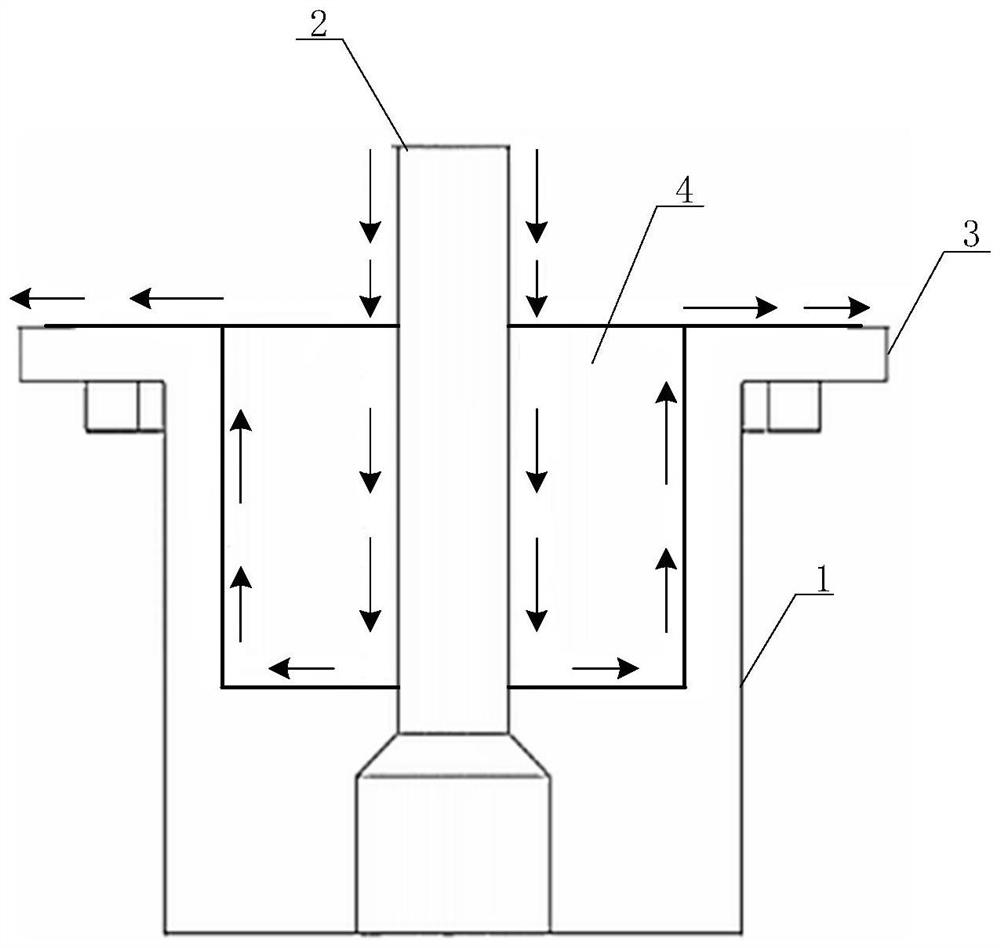 Upper through cavity, lower through cavity and through cavity equipment