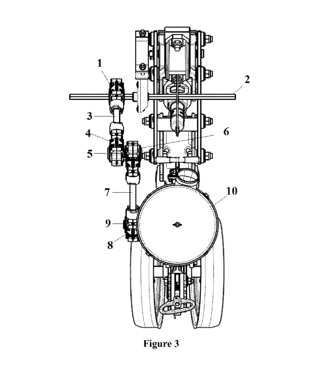 Flexible transmission system for use in agricultural machines and tools in general