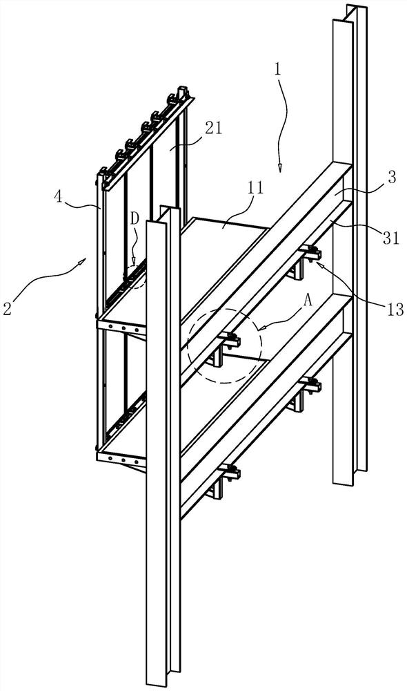 Edge working platform for building and construction method thereof