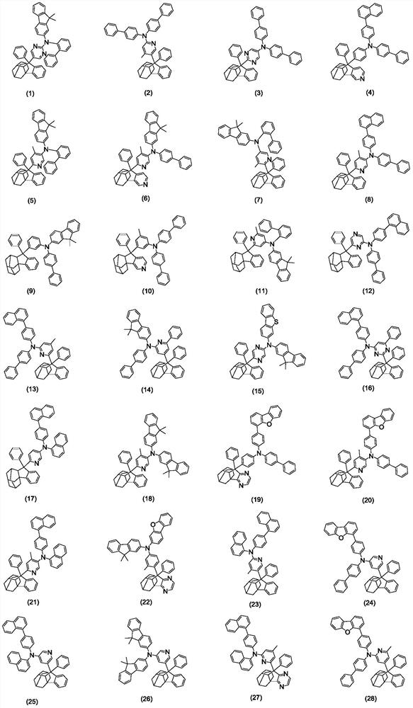 Organic electroluminescent compound containing adamantane and heterocyclic structure and its preparation method and application