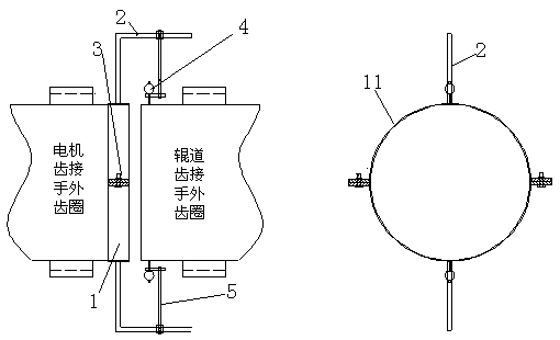 Hot rolling line tooth coupling alignment tool and using method thereof