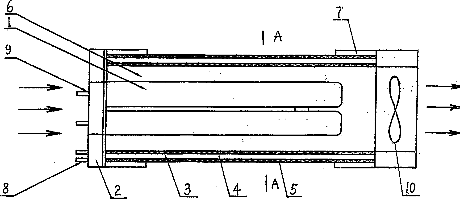 Light catalyzed ozone tube