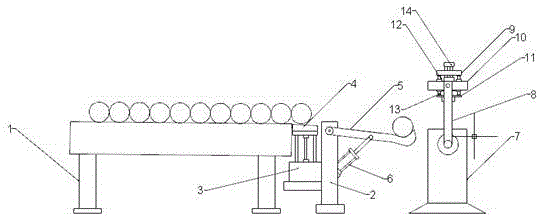 Automatic feeding mechanism for slitting of internal combustion engine air cylinder sleeve