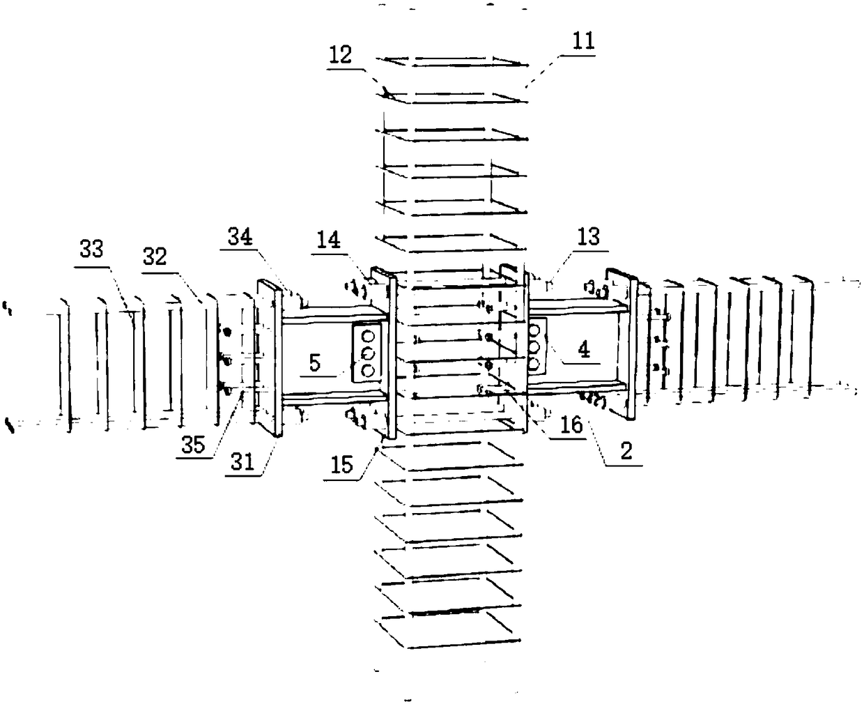 Assembled prestress concrete beam post connection node and construction method