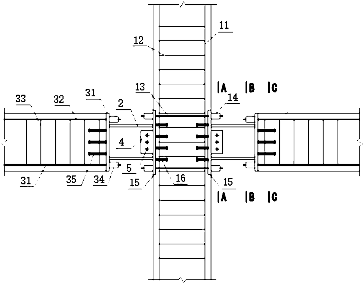 Assembled prestress concrete beam post connection node and construction method