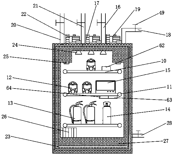 High-rise building firefighting system capable of appeasing trapped persons and using method thereof