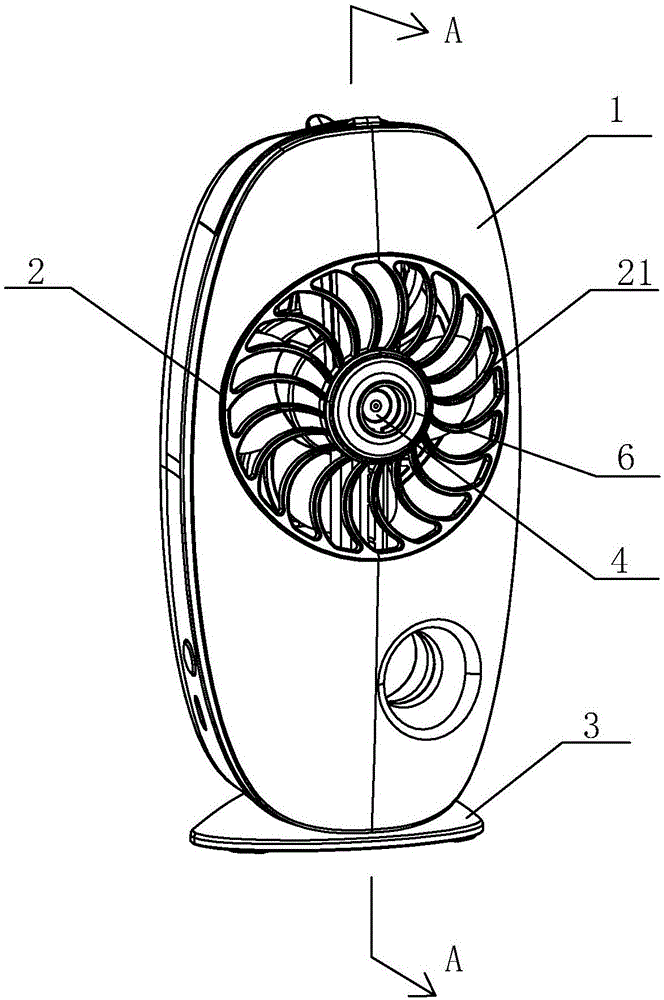 Water mist fan with improved structure